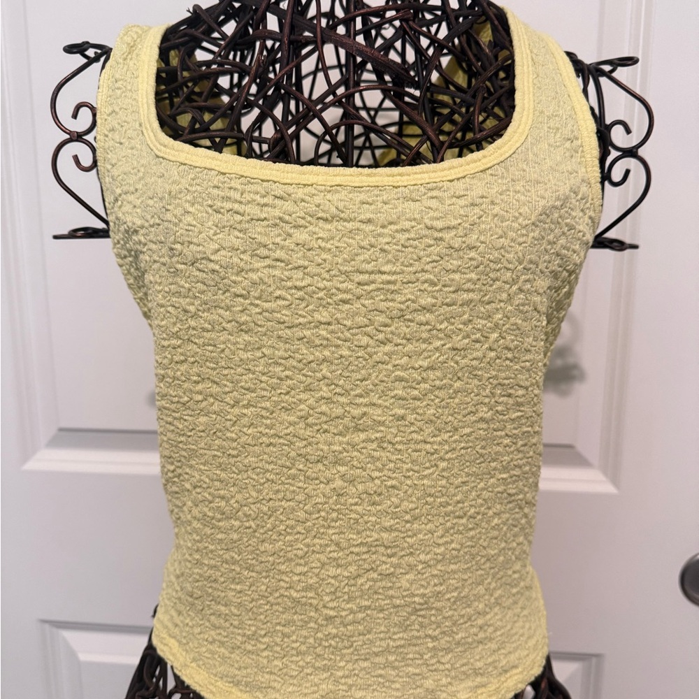 Old Navy Soft Yellow Textured Tank Top